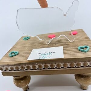 Tiffany & Co. USA Map Crystal Glass Paperweight